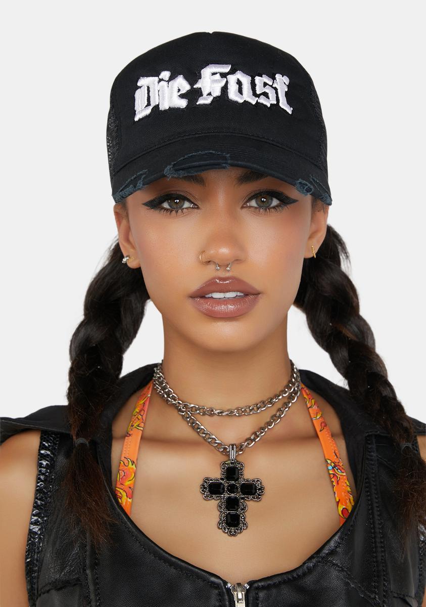 Junker Die Fast Trucker Hat - Black – Dolls Kill