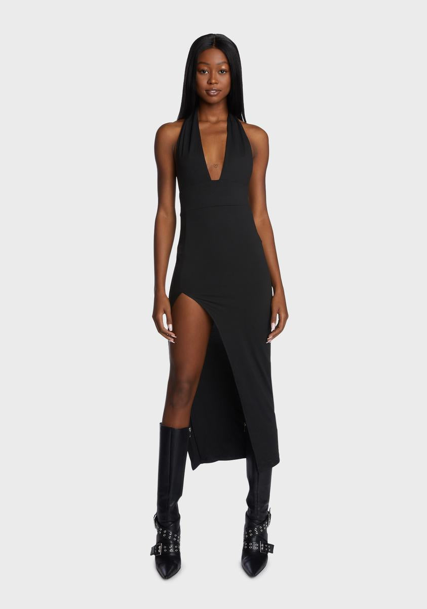 Black dress with clearance plunging neckline