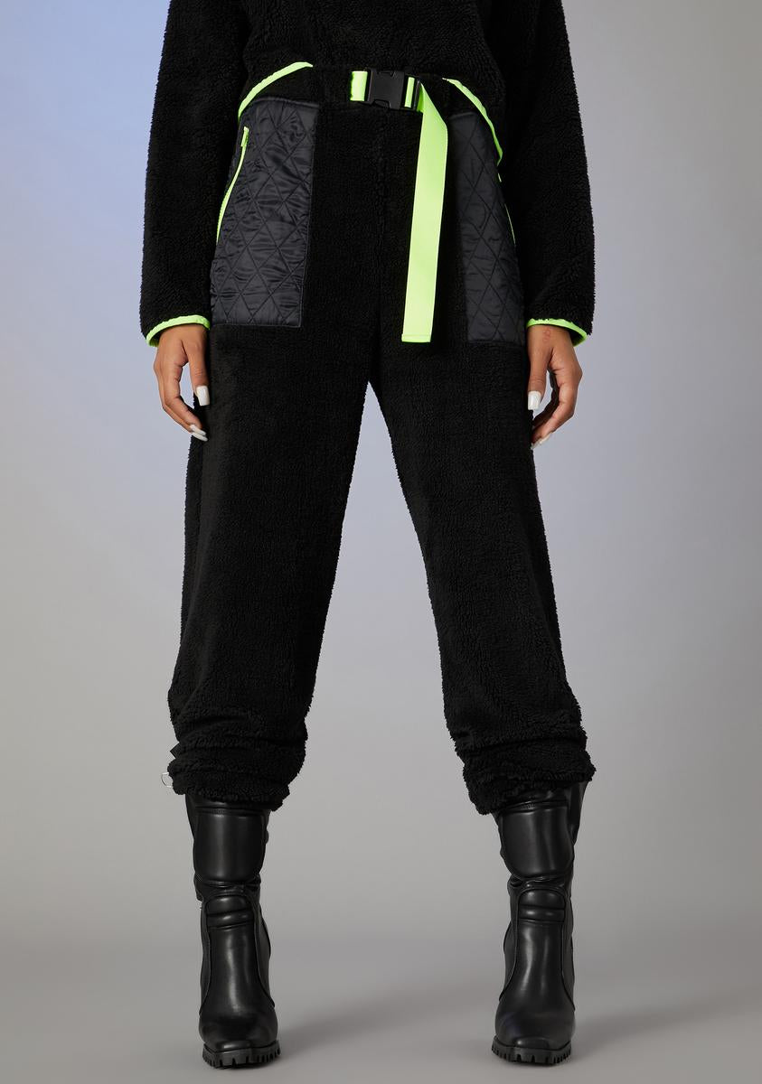 Black and neon outlet green joggers