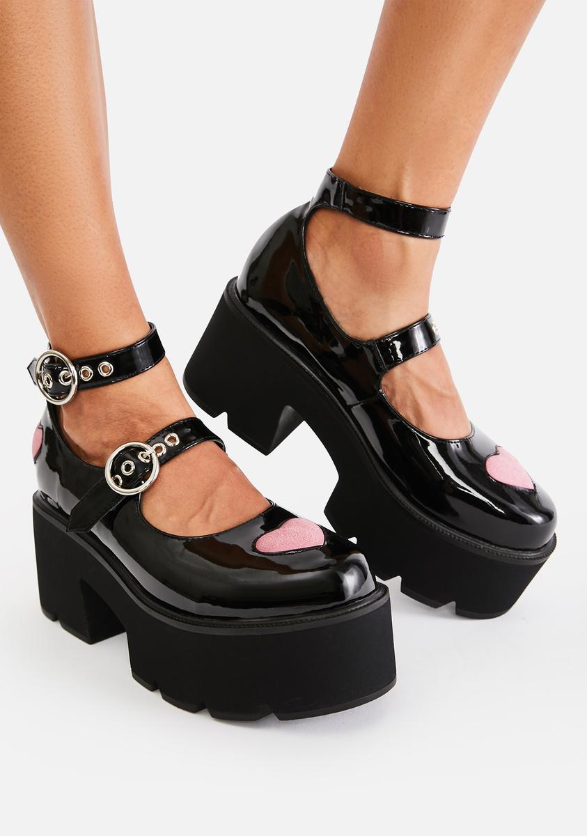 HOT Mary Janes Platform Shoes Heart Platform Mary Mary Jane
