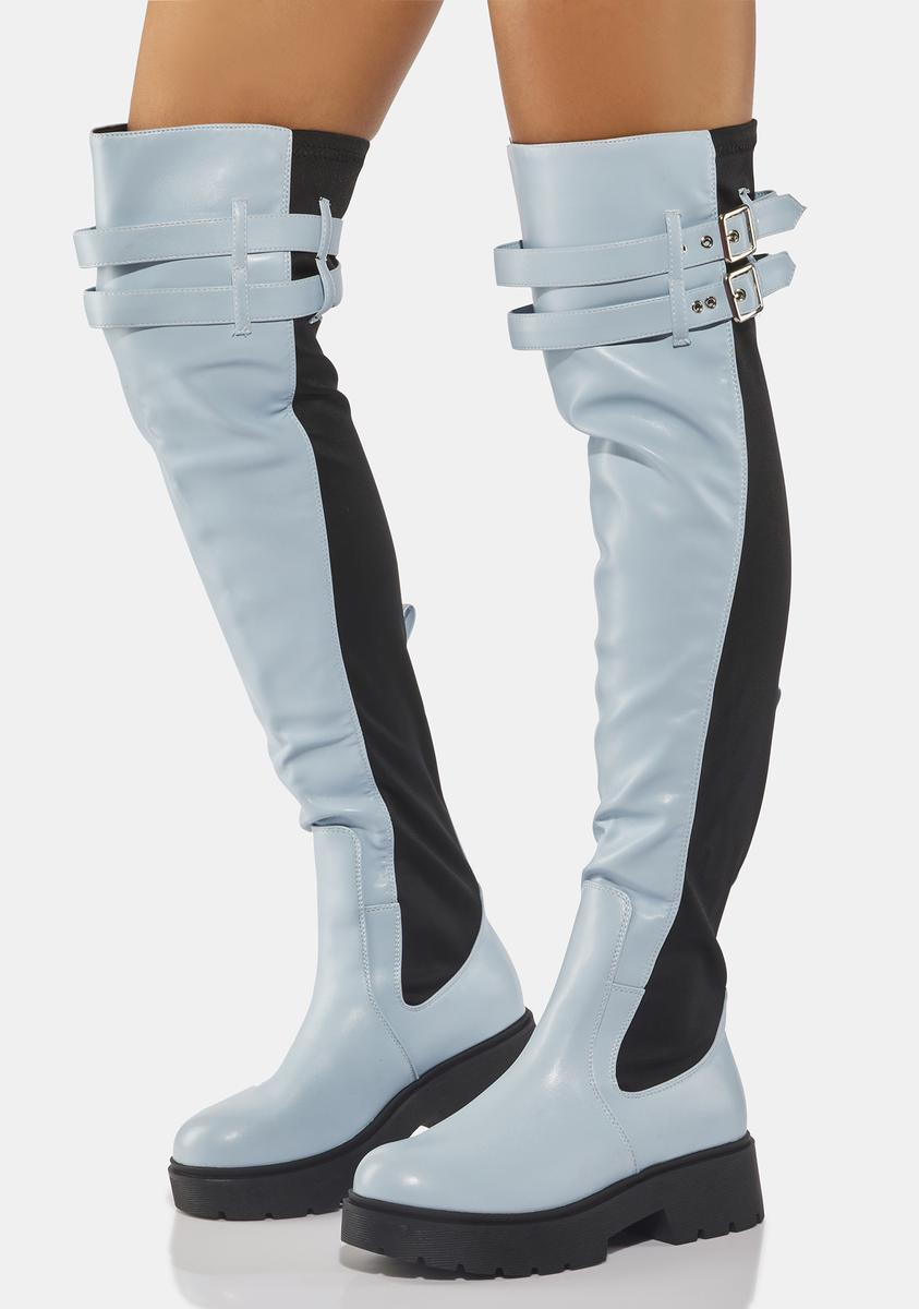 Obsidian Thigh High Vegan Boots Knee High White Boots With Pockets