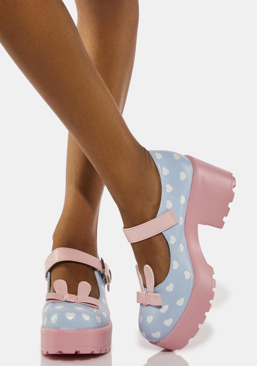 Zorina Lace-Up Platform Ballet Shoes - Blue