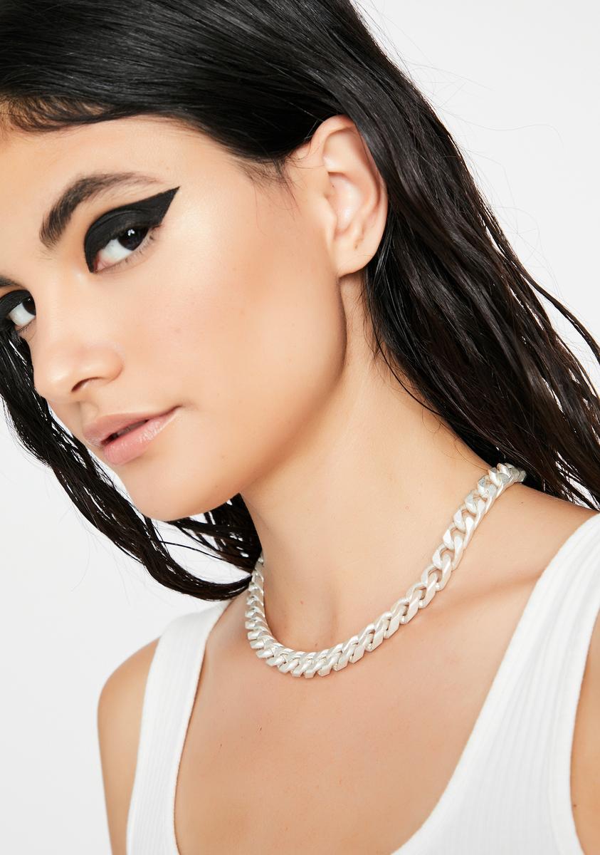 Chunky White Chain Necklace – Dolls Kill