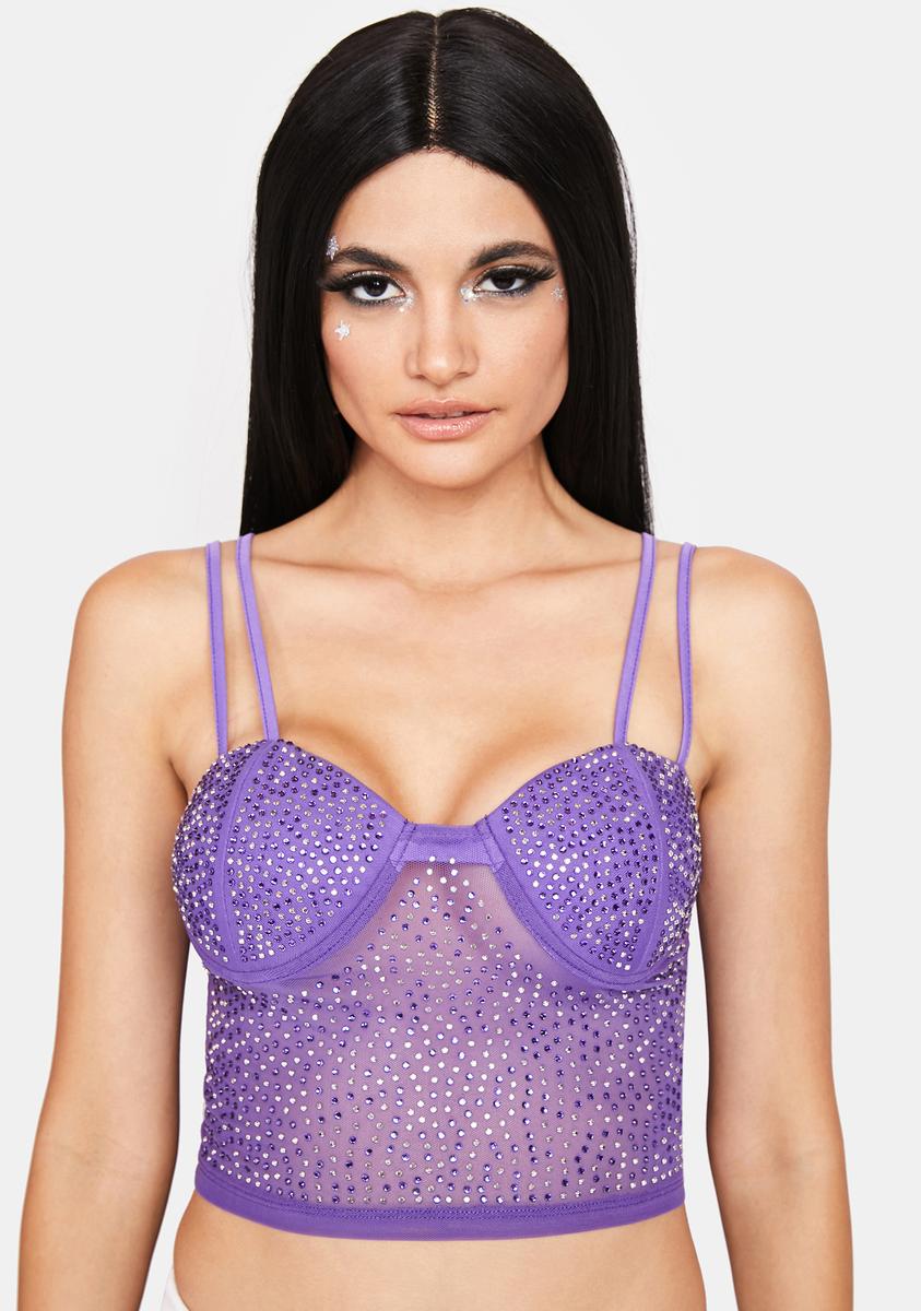 purple bustier crop top