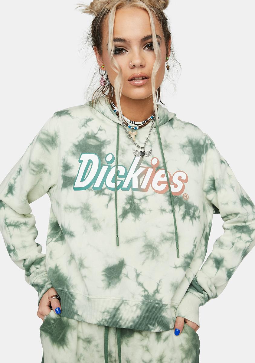 Dickies Girl Tie Dye Graphic Cropped Hoodie Multi – Dolls Kill