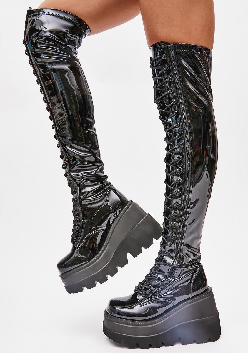 Demonia thigh deals high boots