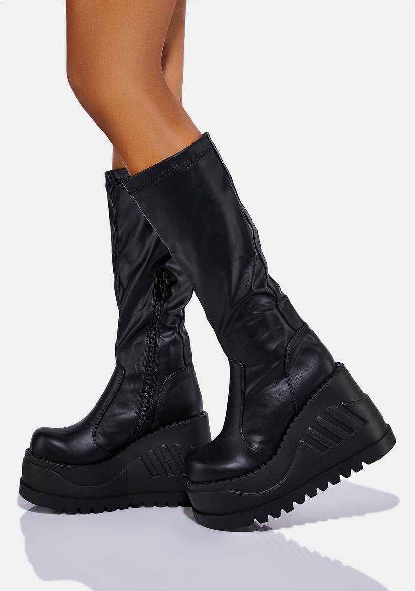 Stomp-200 Platform Knee High Boots – Dolls Kill