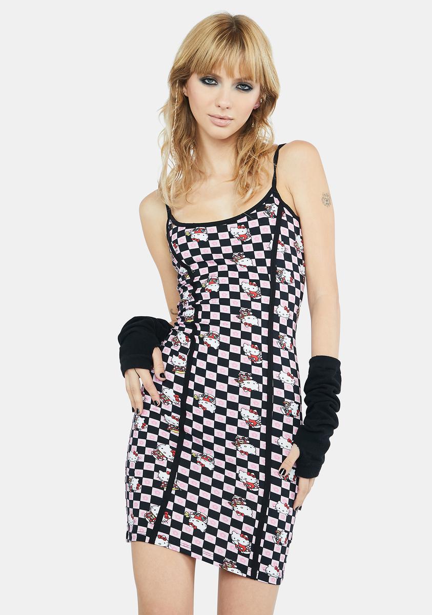 NGOrder Hello Kitty Checkered Mini Dress - Multi Dolls Kill NGOrder Hello Kitty Checkered Mini Dress - Multi Dolls Kill