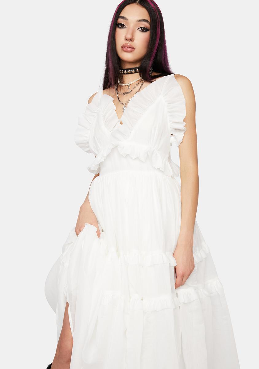 Sister Jane Ruffle Petticoat Midi Dress - White Dolls Kill Sister Jane Ruffle Petticoat Midi Dress - White Dolls Kill