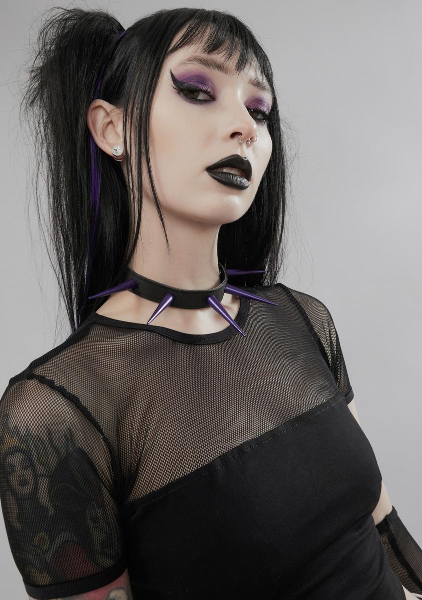 Funk Plus Purple Super Long Spike Choker – Dolls Kill