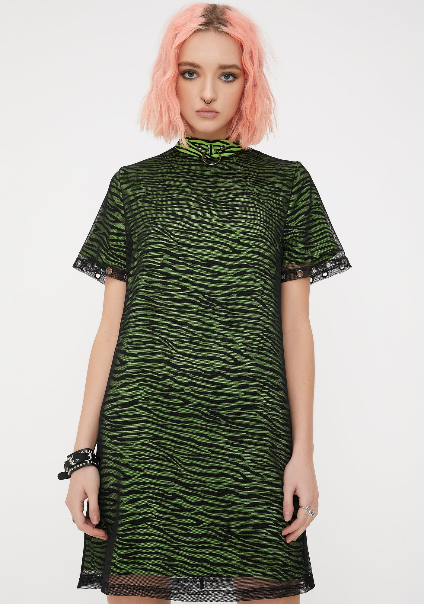 mesh dress dolls kill Current Mood Contrast Trims Mesh Dress