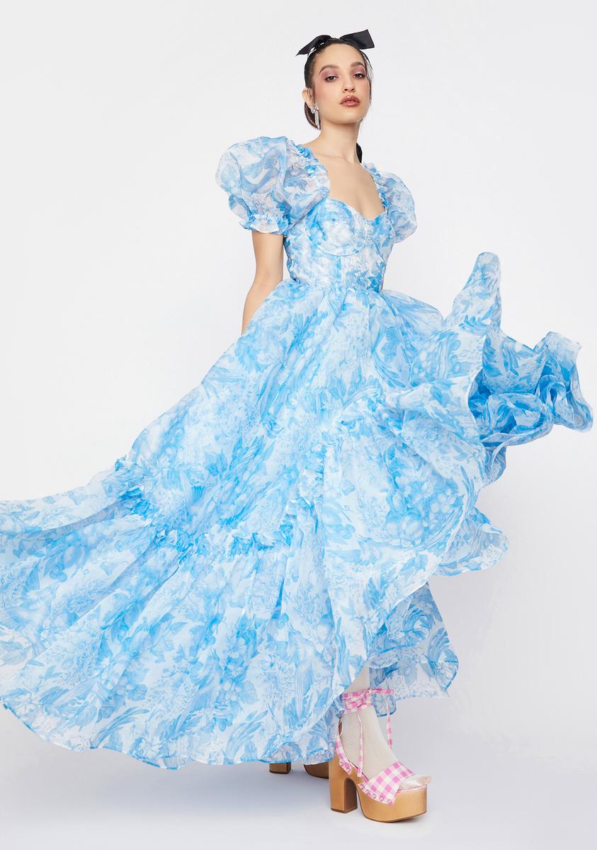 Selkie The Baby Blue Toile Ritz Dress Selkie The Baby Blue Toile Ritz Dress