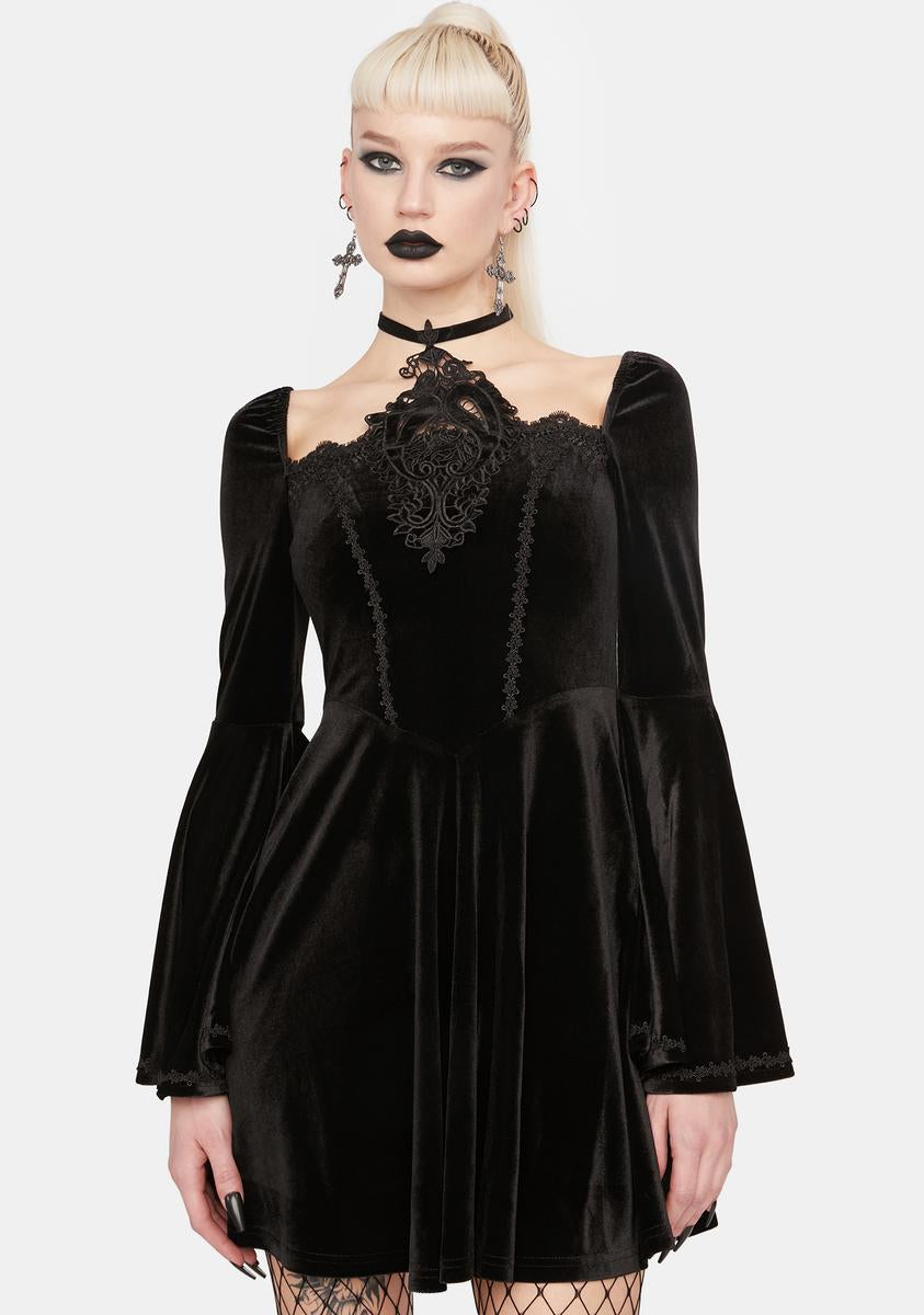 Dark In Love Goth Halter Mini Dress