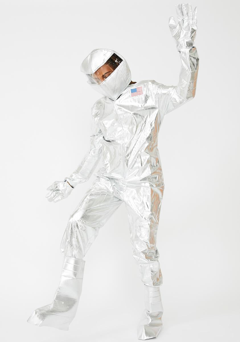 Halloween Astronaut Jumpsuit Costume Set Silver  Dolls Kill