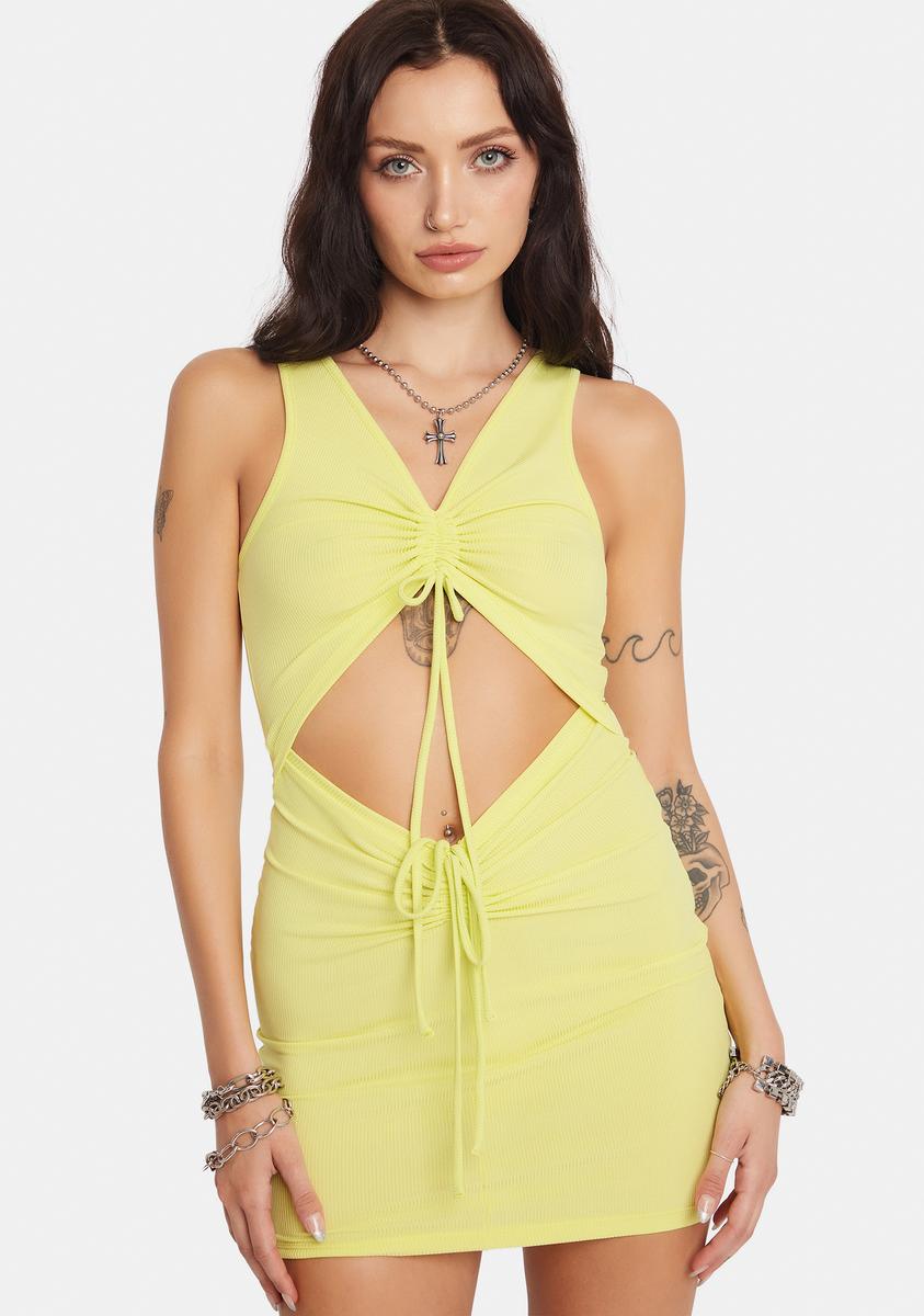 BY DYLN Yellow Levi Mini Dress – Dolls Kill