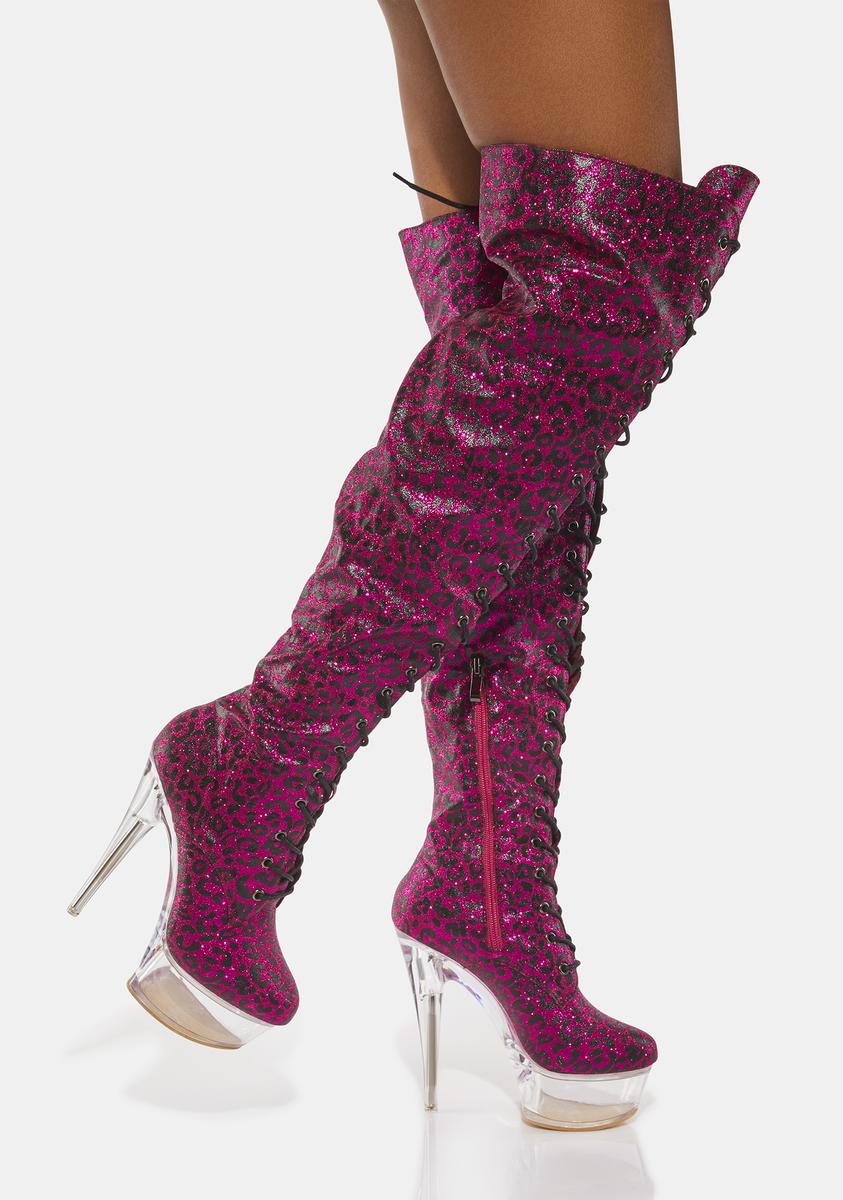 Pink shop leopard boots
