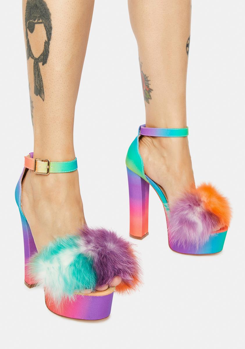 tie dye platform heels