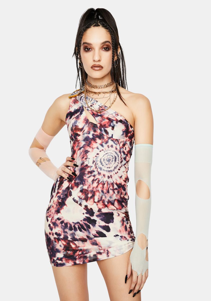 one shoulder tie dye dress Jaded London Tie Dye Print One Shoulder Ruched Mini Dress – Dolls Kill