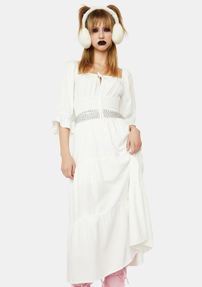 Tiered Maxi Dress - White  Dolls Kill