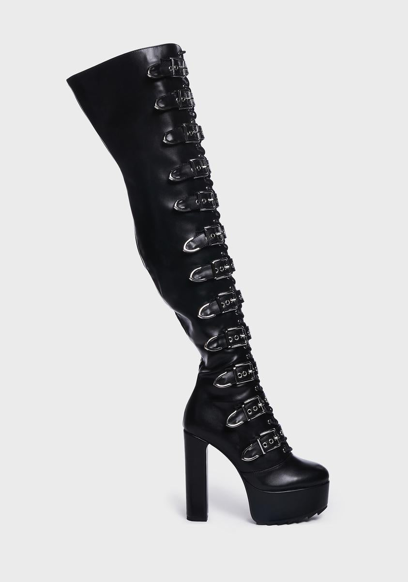 Lamoda Black Platform High Boots Sweet Talker Platform Knee High
