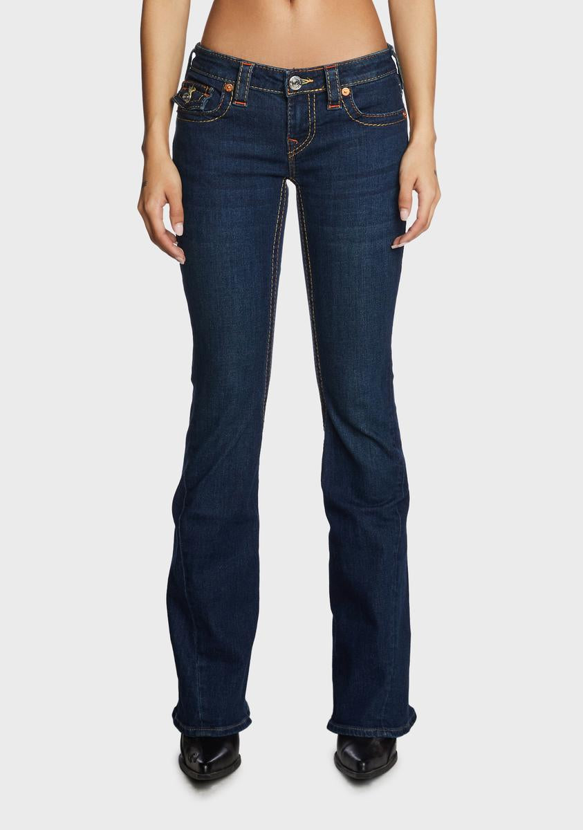 TRUE RELIGION「JOEY」 00s y2k フレア Vintage True Religion Low Rise Embroidered Jeans - Extra
