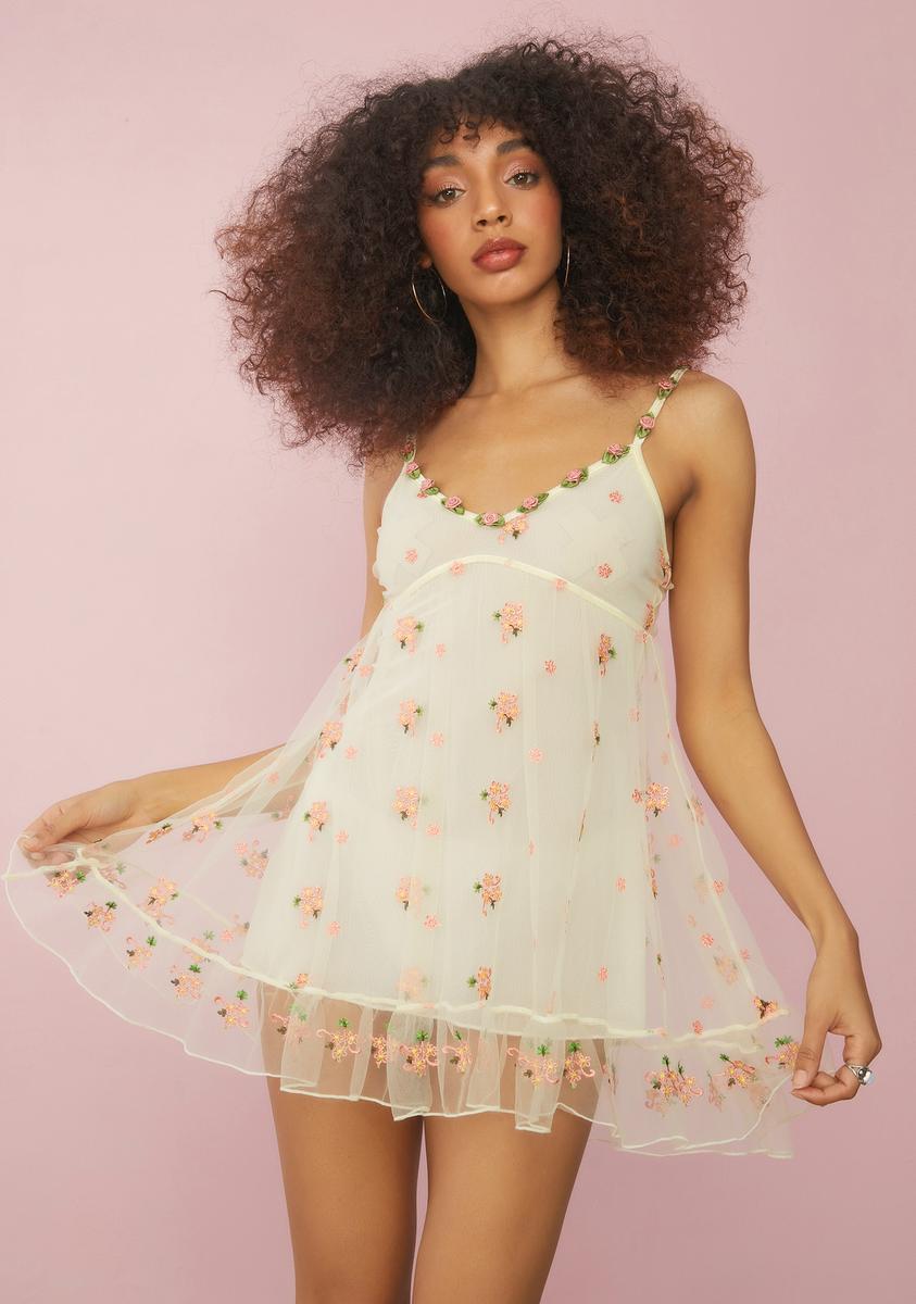 Sugar Thrillz Floral Babydoll Slip Dress Sugar Thrillz Floral Babydoll Slip Dress