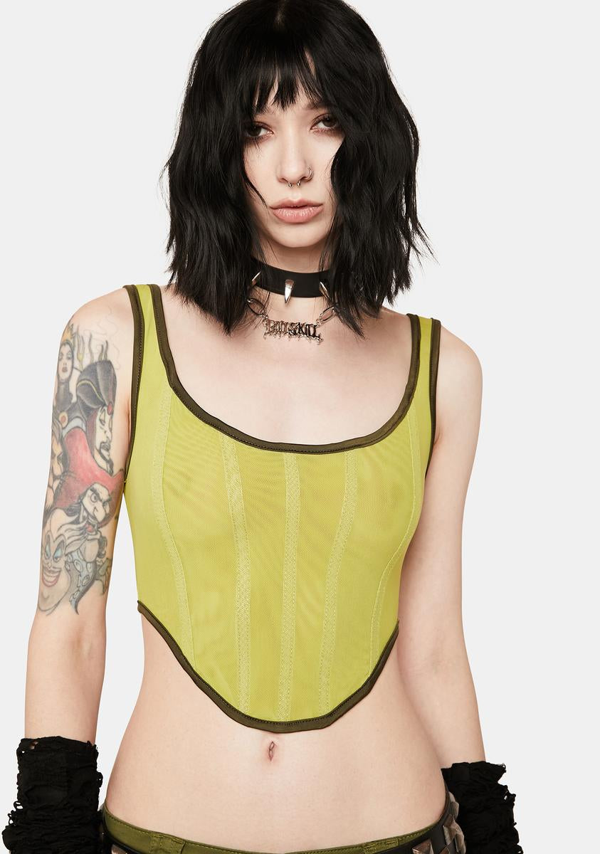By Dyln Clyde Corset Top - Green