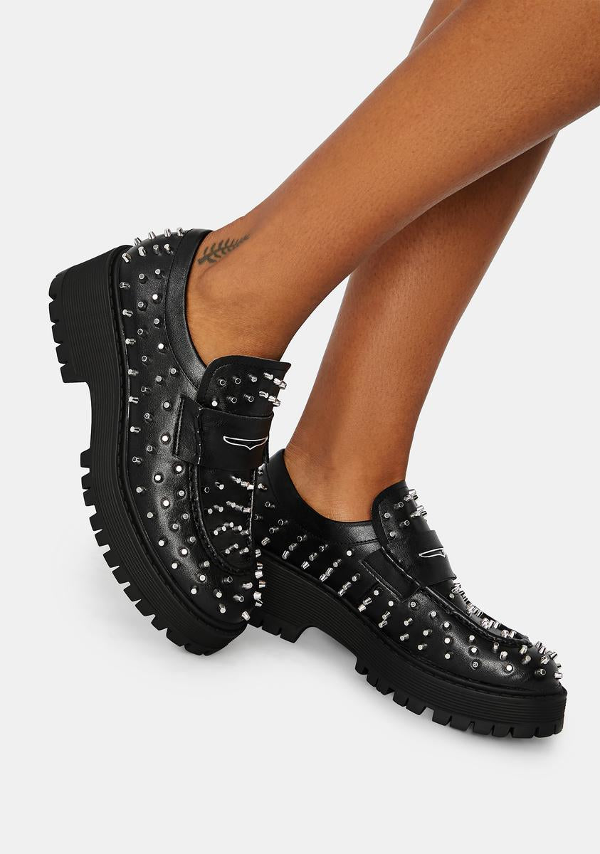 Steve Madden Malvern Studded Loafers – Dolls Kill