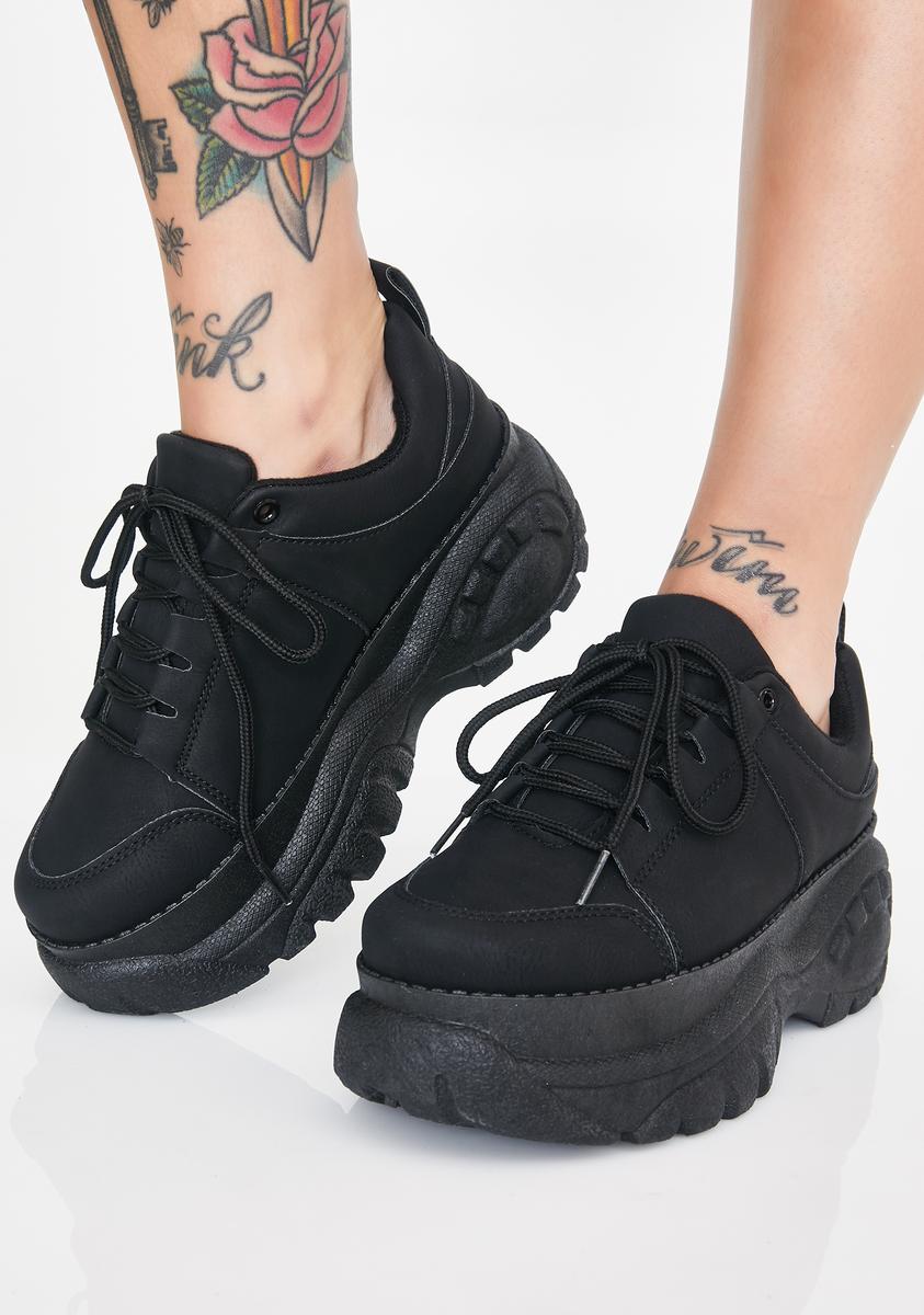 Chunky Vegan Platform Sneakers Black