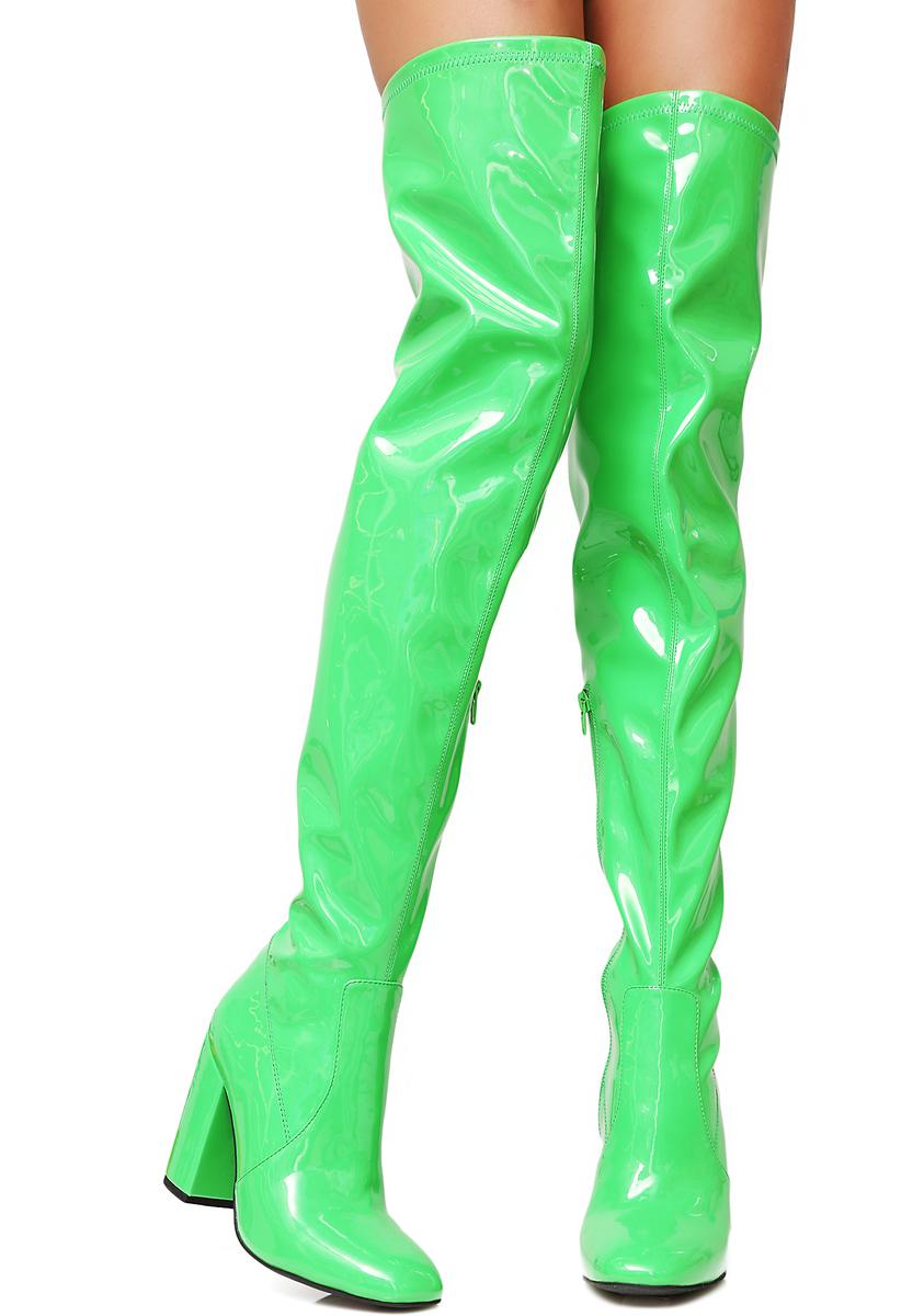 Neon over the knee boots Clearance