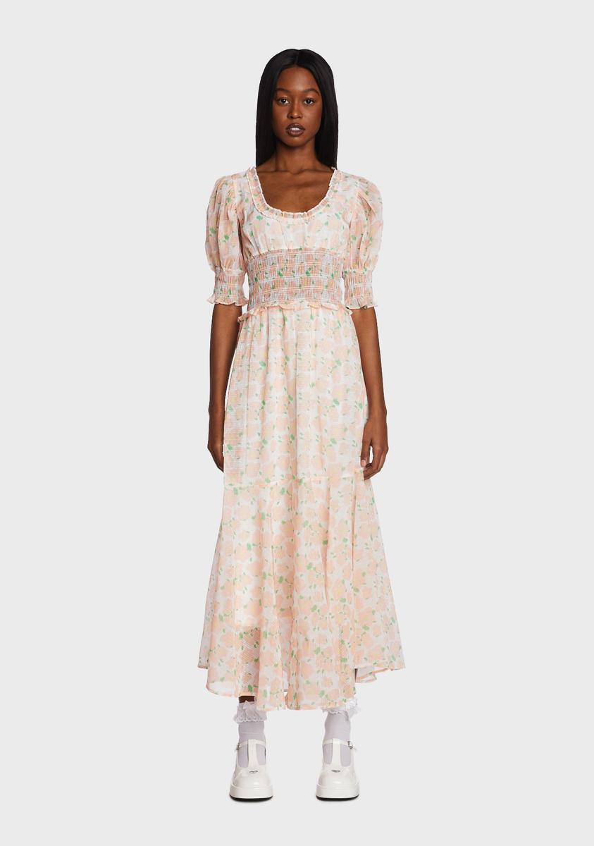 Sister Jane Chiffon Puff Sleeve Midi Dress