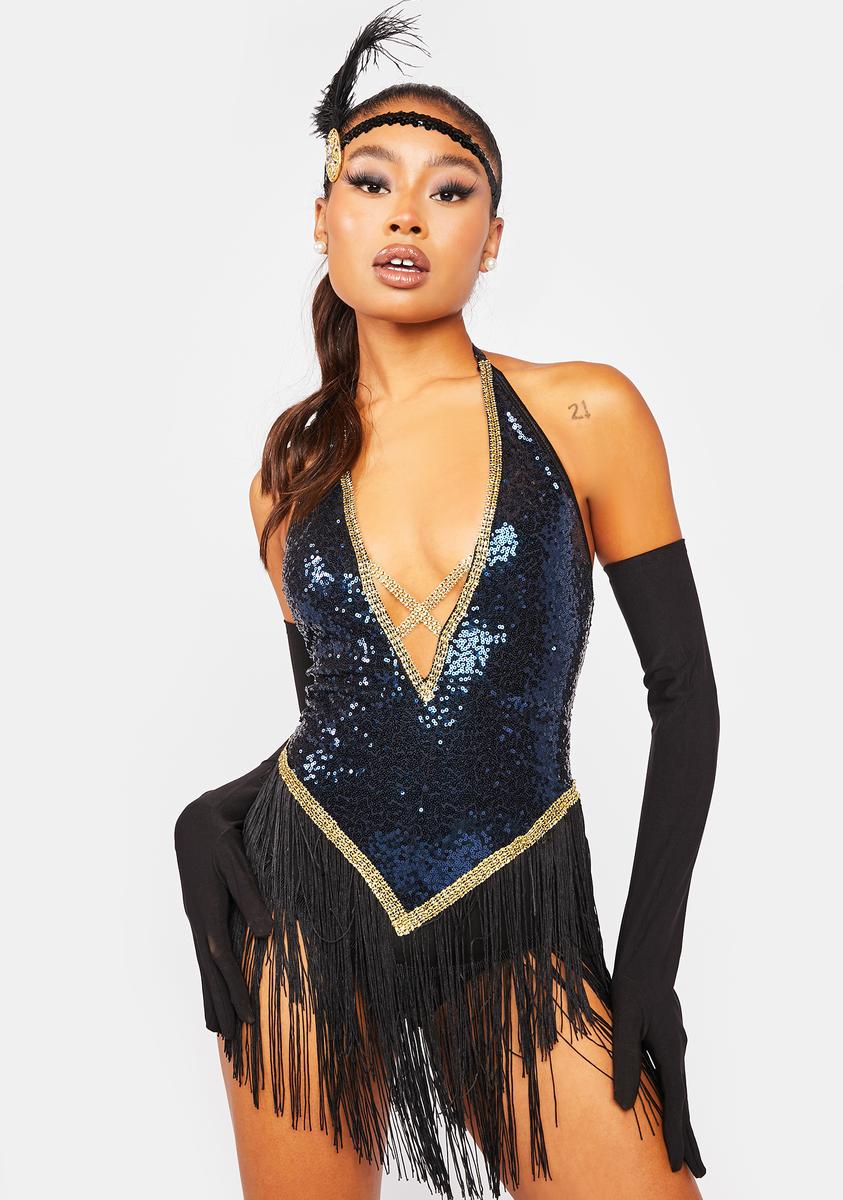 Sexy Jazzy Jezebel Flapper Costume - Navy/Gold Dolls Kill Sexy Jazzy Jezebel Flapper Costume - Navy/Gold Dolls Kill