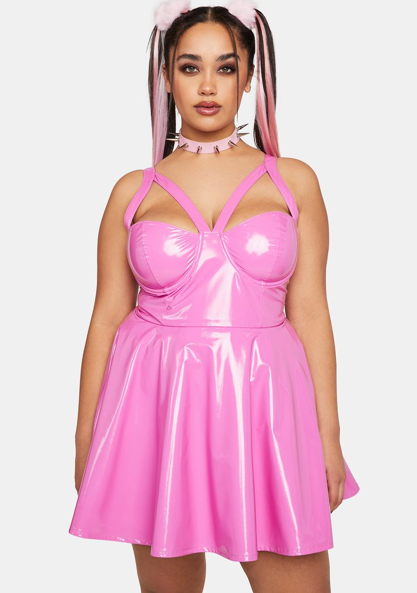 vinyl dress pink Pink Vinyl Mini Dress La Commune Magique