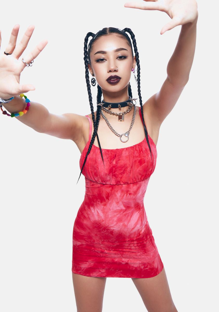 pink tie dye mini dress Glamorous Coral – Dolls Kill Size:XL (38-39 sleeve length) Class never asks for dye dress blue tie high low formal dresses