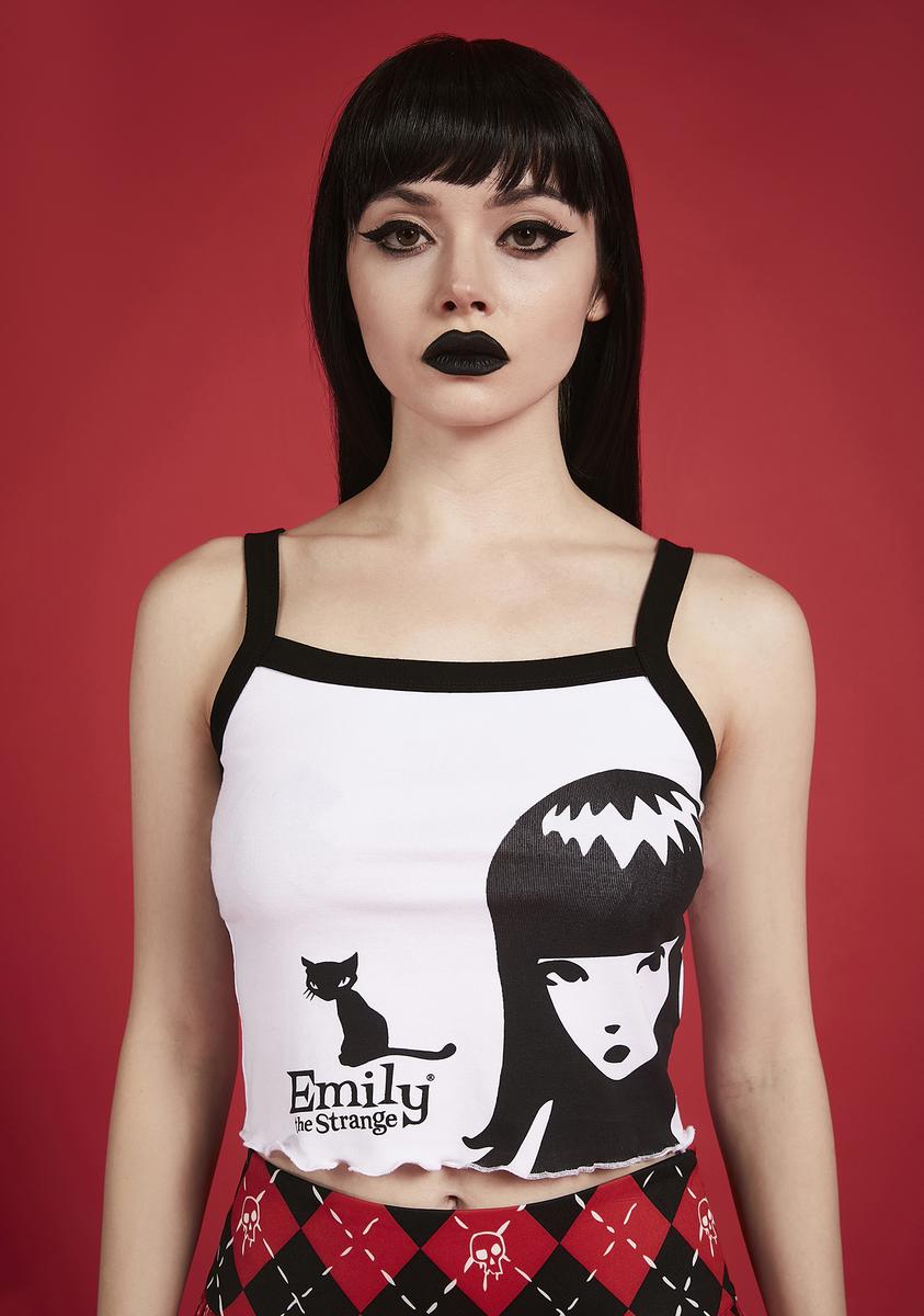 Dolls Kill X Emily The Strange Graphic Tank Top - Black/White