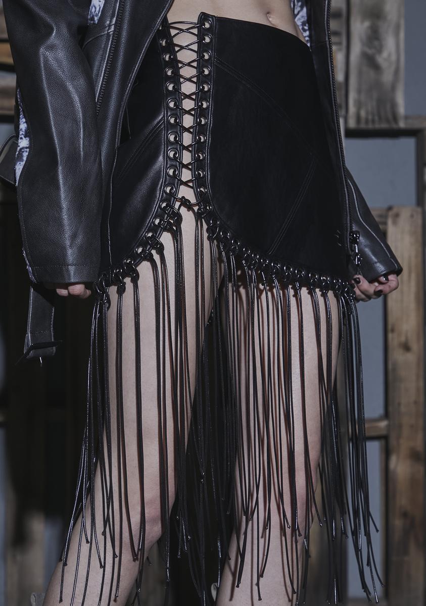Black leather skirt dolls kill sale