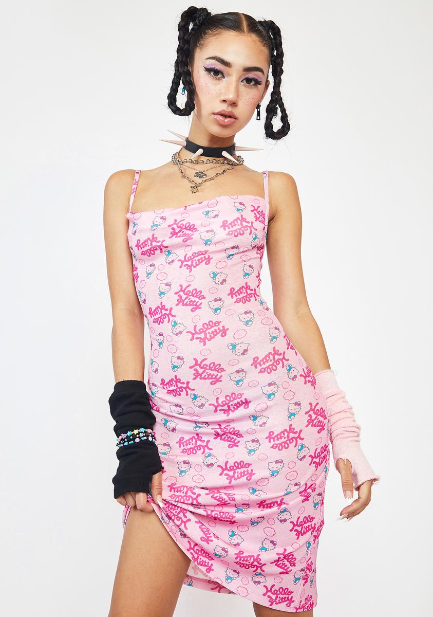 NGOrder Hello Kitty Print Mini Dress - Pink NGOrder Hello Kitty Print Mini Dress - Pink