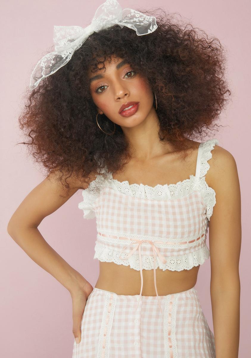 値下げレア！希少☆完売品 Gingham Flower Grand Cloche Plus Plus Size] Gingham Fruit Tart Frill JSK | metamorphose
