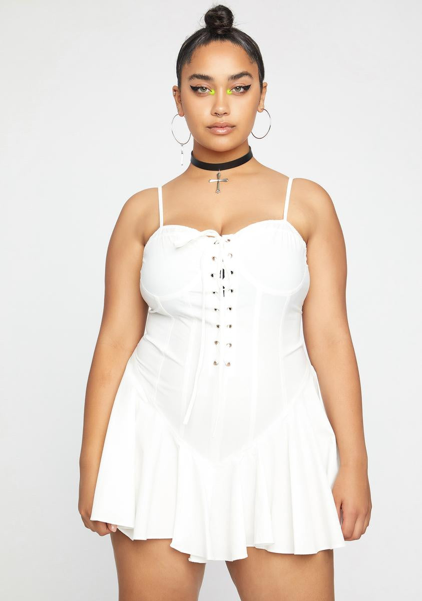 white flare dress plus size Trisha Plus Size White Bohemian Flare Sleeve Dress– Hello Curve