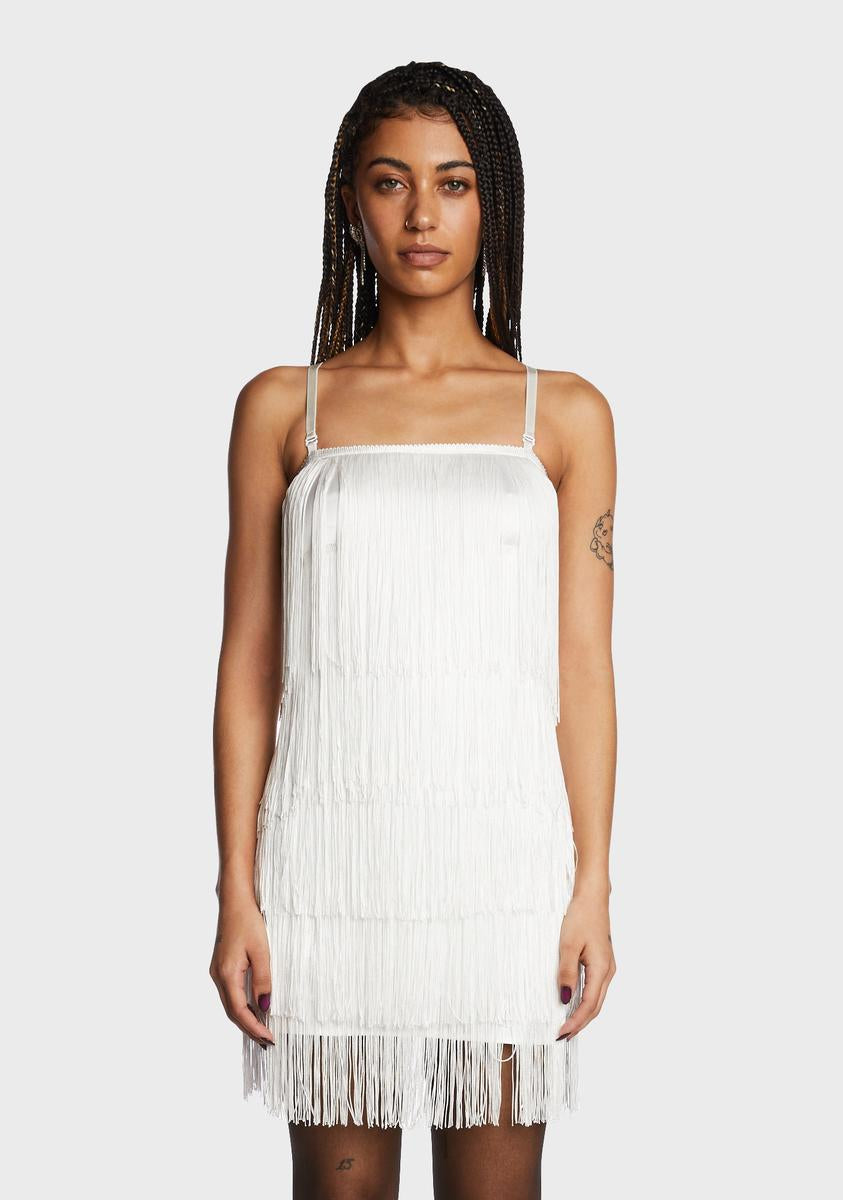 fringe mini dress white Fringe Mini Dress