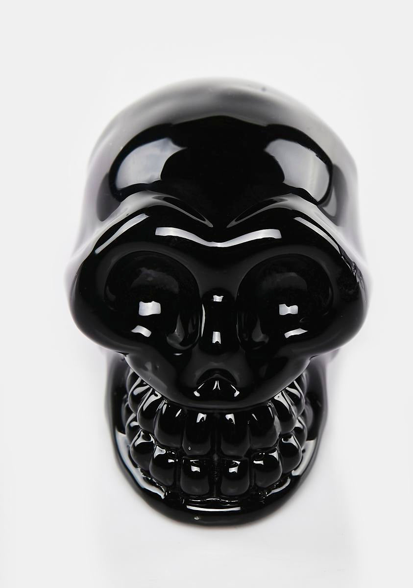 Glass Skull Head Decor Black Dolls Kill