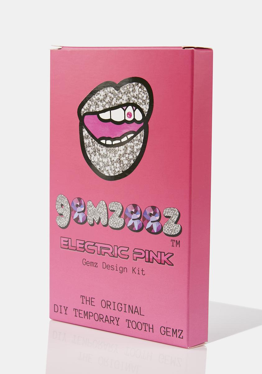 Gemzeez UV Activated Teeth Gems Kit - Electric Pink