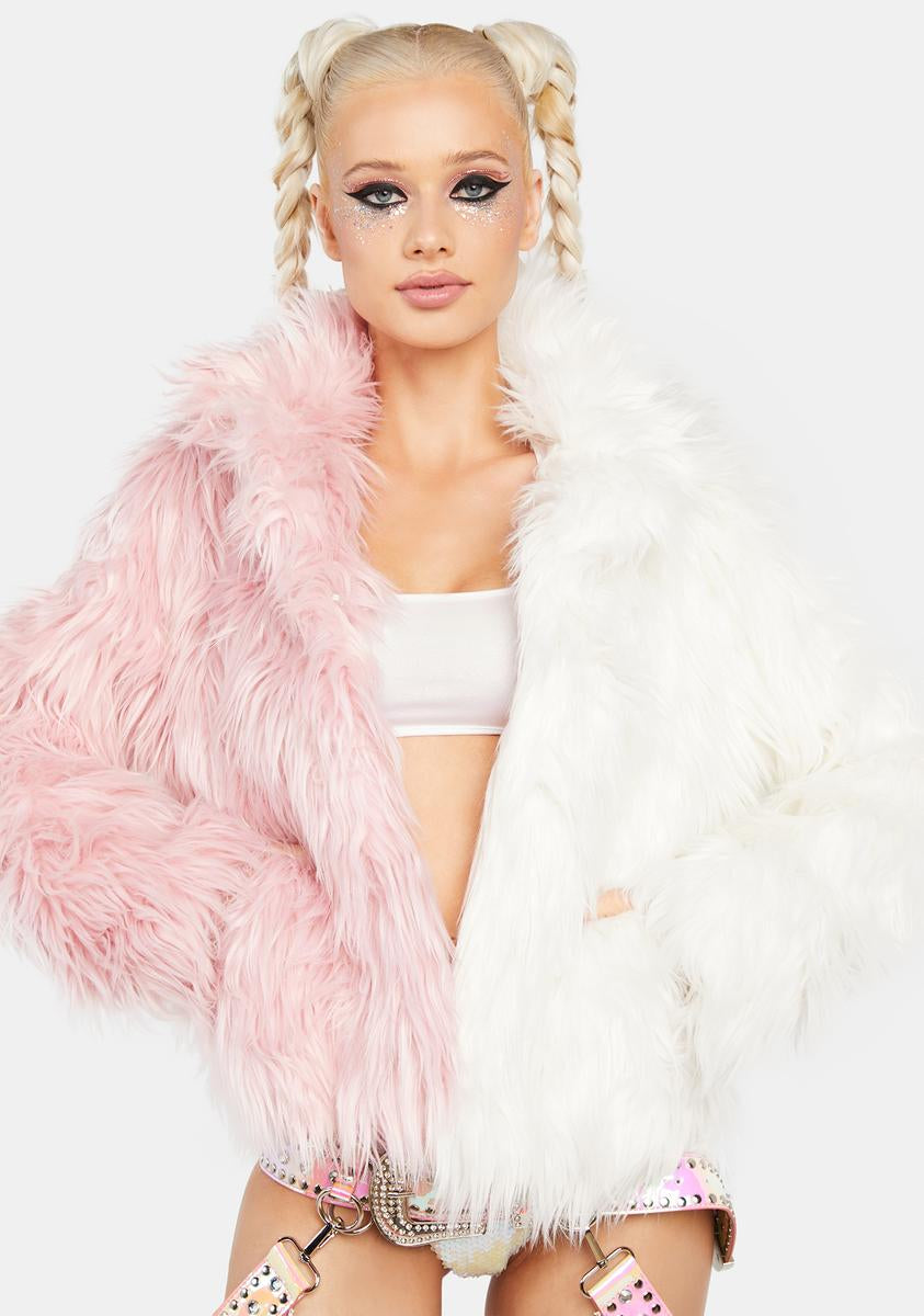 Faux fur sales jacket blush