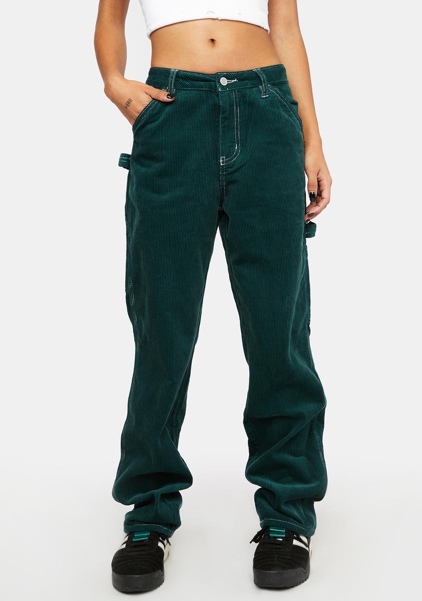 Dickies Girl Baggy Corduroy Pants Green – Dolls Kill