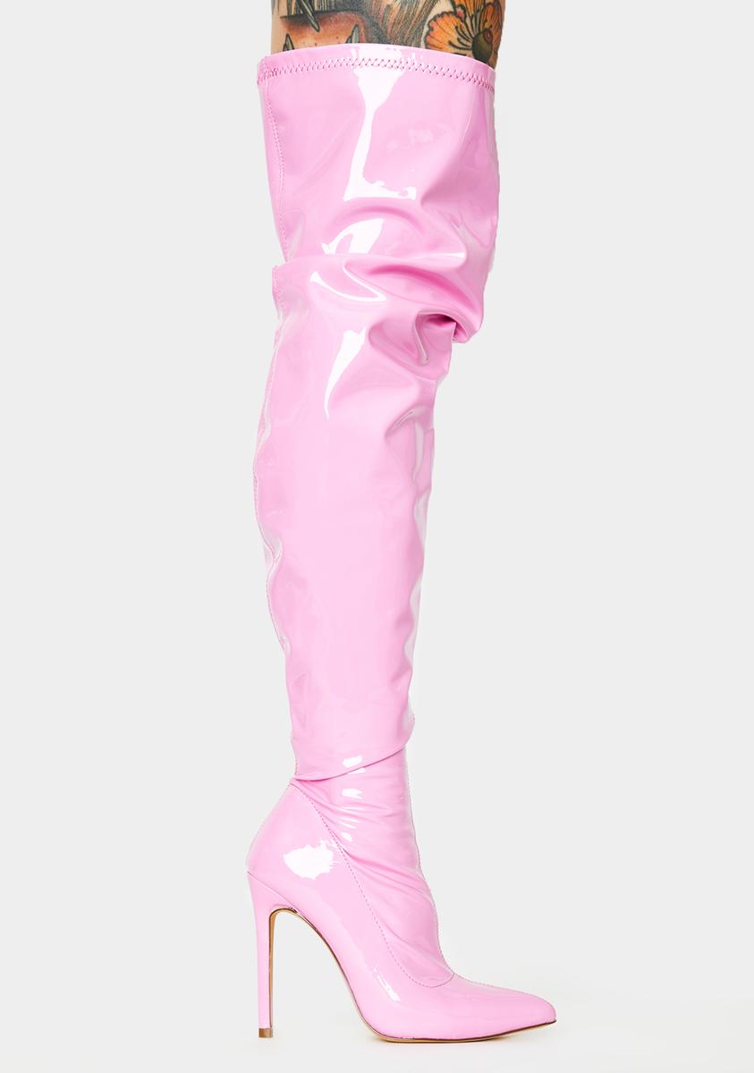Pink deals vinyl boots