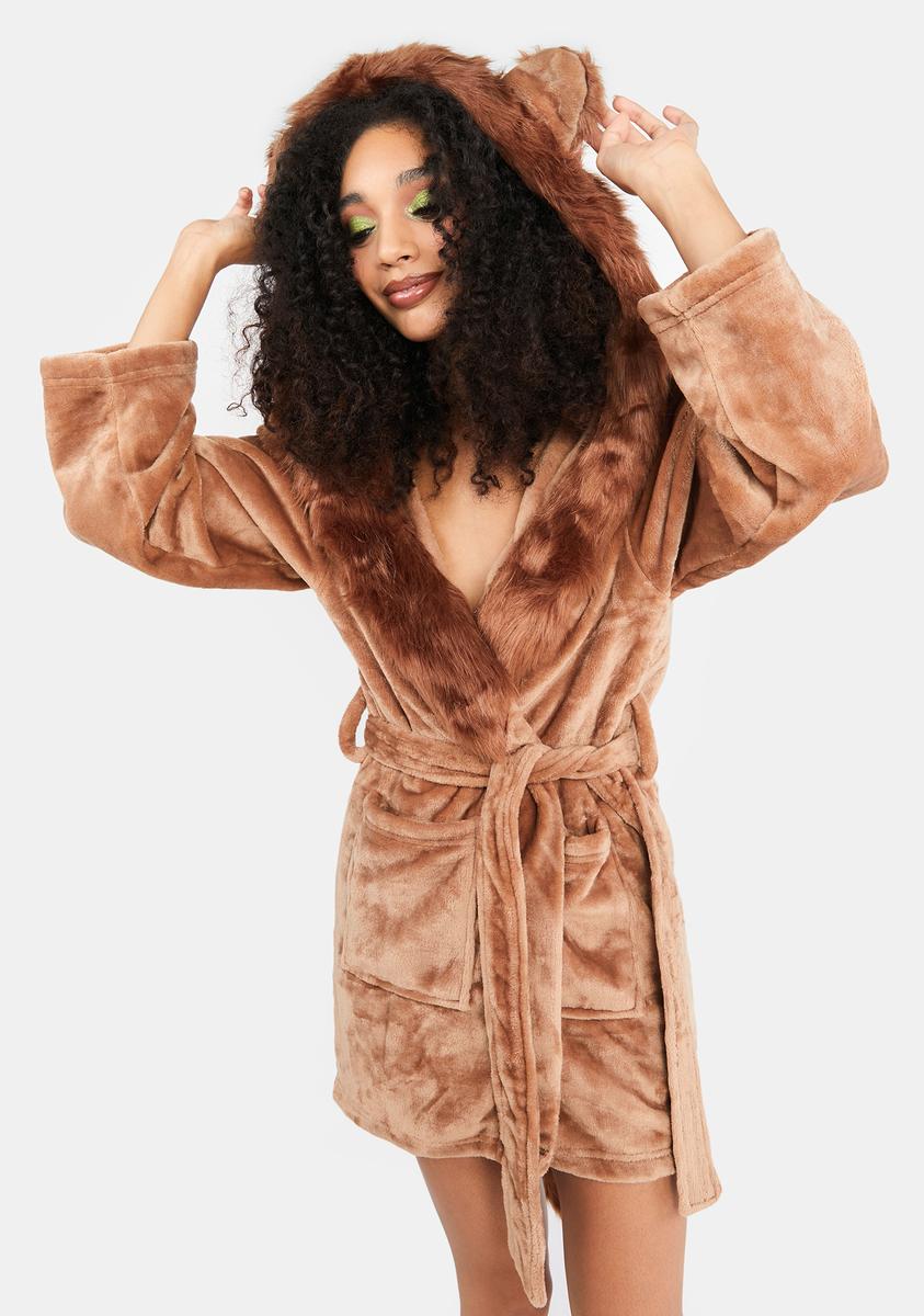 Dolls Kill x Wizard Of Oz Faux Fur Cowardly Lion Bathrobe