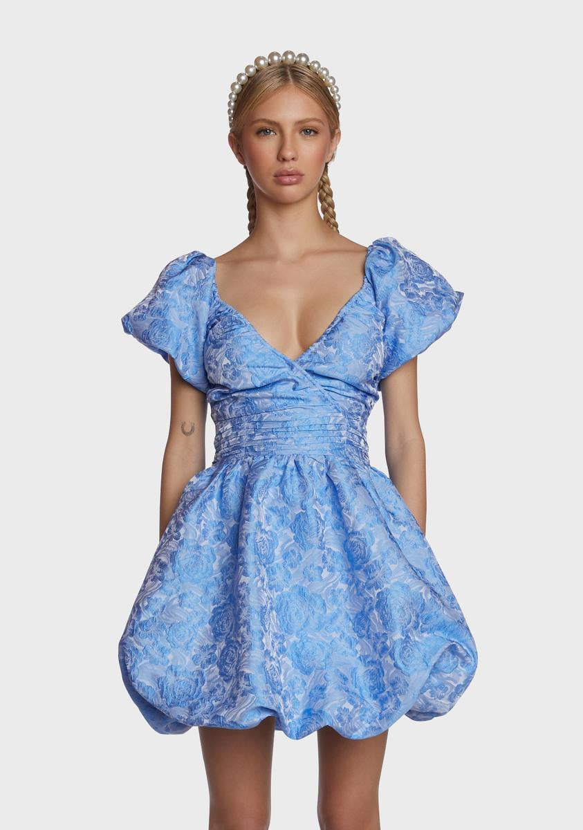 janay bubble hem mini dress SISTER JANE Jacquard Bubble Hem Mini Dress