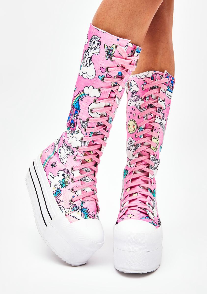 Dolls Kill x My Little Pony Cloud Castle Hi Top Platform Sneakers