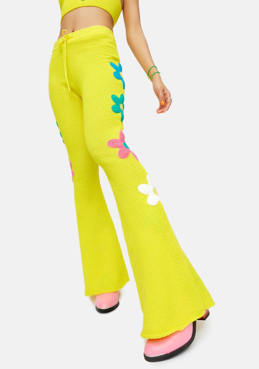 【COLOR iN ID】Daisy Knit Crochet Pants The Daisy Crochet Two Piece Pant Set – orianalifestyle.com