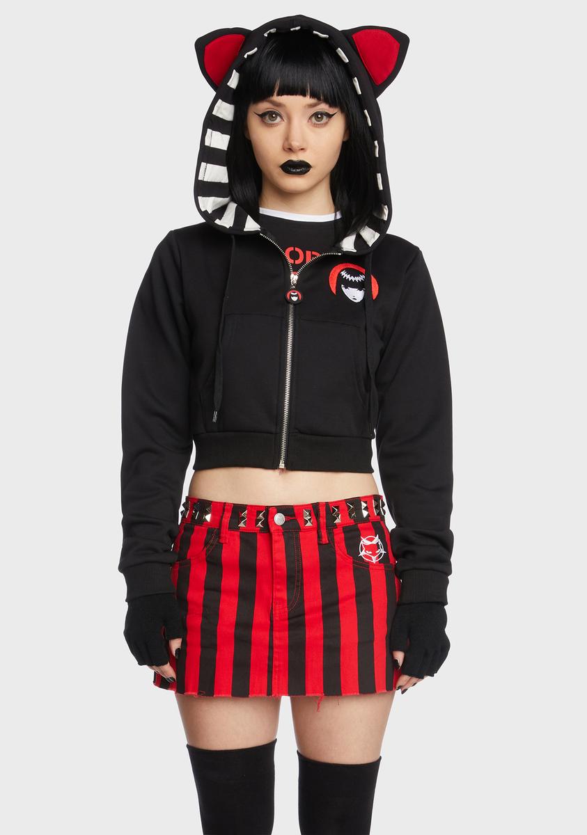Emily the strange hoodie cat ears outlet